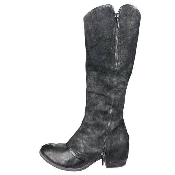 Donald J Pliner Women’s Devi Black Saddle Suede Riding Boots Size US 10 - Picture 3 of 13